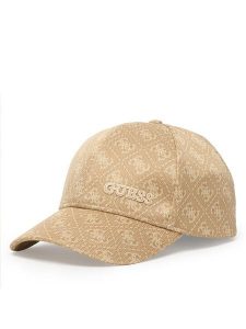 Guess Czapka z daszkiem V6GZ04 K3283 Beżowy. Brązowe czapki Guess, z aplikacjami, z poliesteru. Za 118,99 zł.