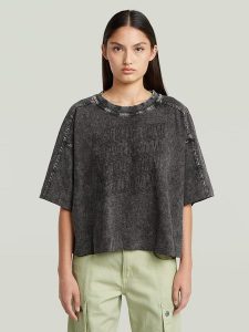 G-Star Koszulka w kolorze antracytowym rozmiar: M. Czarne bluzki G-Star, m, bez wzorów, z bawełny, retro, bez kołnierzyka, bez ramiączek. Za 169,67 zł.