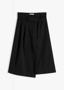 Spódnica midi z mieszanki wiskozy. Czarne spódnice bonprix, bez wzorów, z wiskozy, midi. Za 149,99 zł.