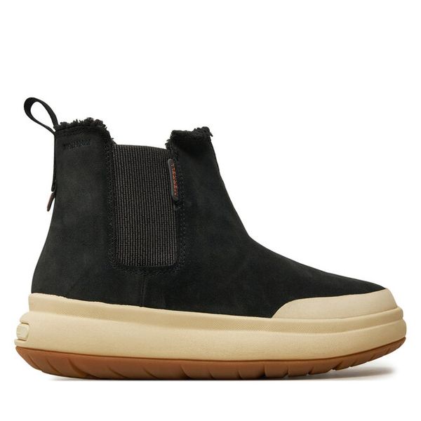 Botki Merrell. Czarne botki Merrell, bez wzorów, bez obcasa, na płaskiej podeszwie, bez zapięcia. Za 499,99 zł.