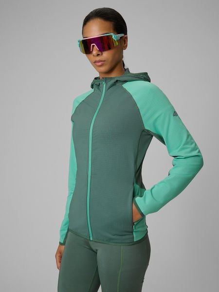 4F Bluza trekkingowa slim z kapturem damska - czerwona M. Czerwone bluzy 4f, m, bez wzorów, z kapturem. Za 249,99 zł.