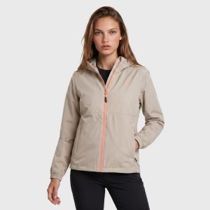 Kurtka trekkingowa damska Softshell AULP DUFFY rozpinana z kapturem turystyczna. Brązowe kurtki Aulp, bez wzorów, ze skóry, z kapturem. Za 229,99 zł.