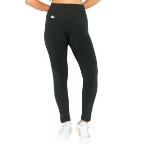 Legginsy treningowe damskie Lacoste. Czarne legginsy Lacoste, bez wzorów, z materiału, długie. Za 317,00 zł.