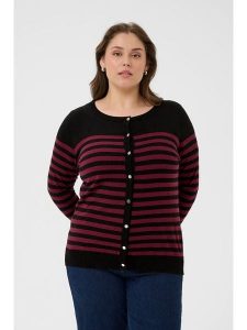 KAFFE curve Kardigan "Lizzy" w kolorze czerwono-czarnym rozmiar: M. Czarne kardigany KAFFE curve. Za 104,99 zł.