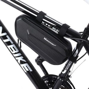 Torba rowerowa na ramę Wozinsky wodoodporna 1,5 L. Czarne torebki klasyczne WOZINSKY, bez wzorów, bez dodatków. Za 54,99 zł.