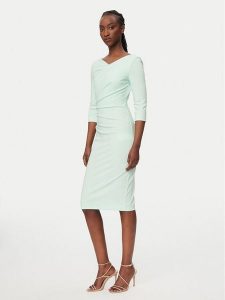 Rinascimento Sukienka koktajlowa CFC0127699003 Zielony Slim Fit. Zielone sukienki Rinascimento, xs, bez wzorów, z syntetyku, wizytowe, bez kołnierzyka, bez ramiączek. Za 609,99 zł.