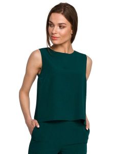 Stylove Top w kolorze ciemnozielonym rozmiar: L. Zielone topy Stylove, l, bez wzorów, bez kołnierzyka, bez ramiączek. Za 29,99 zł.