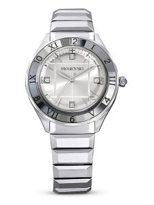 Swarovski Zegarek kwarcowy w kolorze srebrno-antracytowo-białym rozmiar: onesize. Szare, analogowe zegarki Swarovski. Za 717,99 zł.