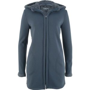 Bluza rozpinana z podszewką barankiem bonprix intensywny niebieski. Bluzy marki 4f. Za 79,99 zł.