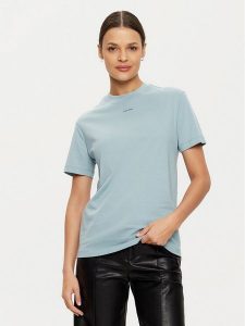 Calvin Klein T-Shirt K20K207519 Błękitny Regular Fit. Niebieskie t-shirty Calvin Klein, m, bez wzorów, z bawełny, bez kołnierzyka, bez ramiączek. Za 109,99 zł.