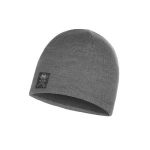 Czapka biegowa unisex Buff Knitted & Polar zimowa wewnętrzna polarowa opaska. Czarne czapki Buff, bez wzorów, z polaru, sportowe. Za 79,99 zł.