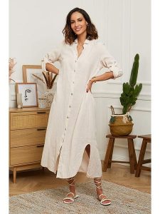 Le Monde du Lin Lniana sukienka w kolorze jasnoróżowym rozmiar: 40/42. Różowe sukienki Le Monde du Lin, bez wzorów, ze lnu, klasyczne, bez kołnierzyka, bez ramiączek, maxi. Za 187,99 zł.