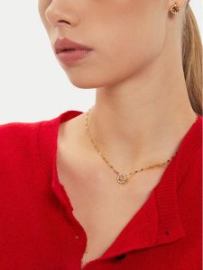 Guess Naszyjnik JUBN04 643JW Złoty. Żółte naszyjniki Guess, metalowe. Za 219,99 zł.