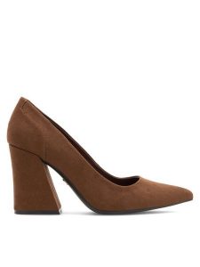 Nine West Czółenka KALILA 13196G Brązowy. Brązowe czółenka Nine West, bez wzorów, z materiału, bez obcasa, bez zapięcia. Za 99,99 zł.