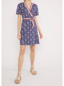Blutsgeschwister Sukienka "Curclassic love" w kolorze niebiesko-różowym rozmiar: XL. Niebieskie sukienki Blutsgeschwister, xl, bez wzorów, z bawełny, bez kołnierzyka, bez ramiączek, mini. Za 101,23 zł.