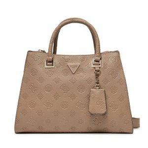 Torebka Guess. Brązowe torebki klasyczne Guess, z aplikacjami, bez dodatków. Za 379,99 zł.