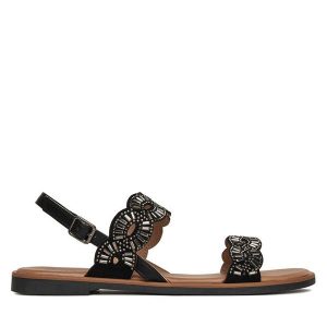 Sandały Clara Barson. Szare sandały Clara Barson, bez wzorów, bez obcasa, na płaskiej podeszwie, bez zapięcia. Za 99,99 zł.