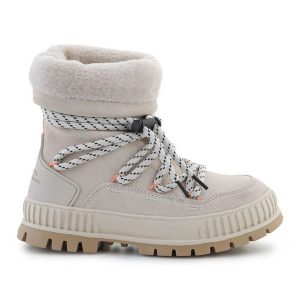 Śniegowce Damskie Palladium Pallashock Hiver 94349-175-M beżowe beżowy. Brązowe buty zimowe ze skóry, bez obcasa, bez zapięcia. Za 872,66 zł.