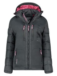 Geographical Norway Kurtka zimowa "Beachwood" w kolorze antracytowym rozmiar: L. Czarne kurtki Geographical Norway, na zimę, l, bez wzorów, z puchu, bez kaptura. Za 216,95 zł.