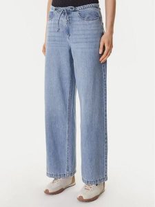 DKNY Jeansy DJ6G4184 Niebieski Wide Leg. Niebieskie jeansy DKNY, bez wzorów, z bawełny. Za 439,99 zł.
