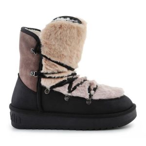 Buty D.Franklin Nordic Trk Fur DFSH370012 czarne. Czarne buty zimowe z futra, bez obcasa, bez zapięcia. Za 345,55 zł.