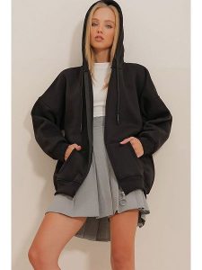 Trend Alaçatı Stili Bluza w kolorze czarnym rozmiar: M. Czarne bluzy Trend Alaçatı Stili, m, bez wzorów, bez kaptura. Za 123,25 zł.