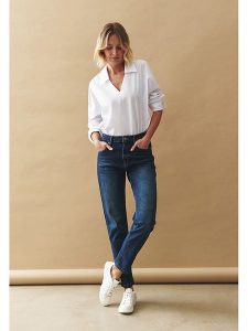 TATUUM Dżinsy - Slim fit - w kolorze granatowym rozmiar: 36. Niebieskie jeansy Tatuum, z aplikacjami, ze skóry, z podwyższonym stanem. Za 209,33 zł.