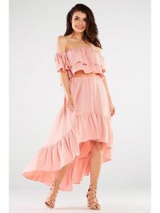 Awama Spódnica w kolorze jasnoróżowym rozmiar: L/XL. Różowe spódnice Awama, l, bez wzorów, midi. Za 159,99 zł.