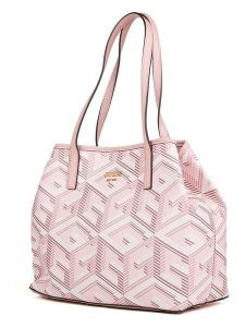 Guess Shopper bag w kolorze jasnoróżowym - 39 x 32 x 18 cm rozmiar: onesize. Różowe shopper bag Guess, z aplikacjami, z materiału, na ramię, bez dodatków. Za 483,17 zł.