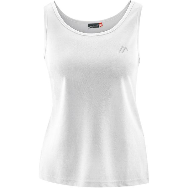 Damski tank top Maier Sports Petra. Białe topy Maier Sports, bez wzorów, z materiału, sportowe, bez kołnierzyka, bez ramiączek. Za 131,31 zł.
