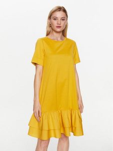 Weekend Max Mara Sukienka codzienna Vanna 2356210331 Żółty Regular Fit. Żółte kombinezony Weekend Max Mara, na co dzień, xs, bez wzorów, z bawełny, bez kołnierzyka, bez ramiączek, proste. Za 559,99 zł.