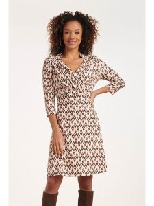 Smashed Lemon Sukienka w kolorze kremowym rozmiar: S. Brązowe sukienki Smashed Lemon, na co dzień, s, bez wzorów, bez kołnierzyka, bez ramiączek, midi, proste. Za 104,99 zł.