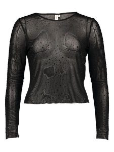ONLY Koszulka w kolorze czarnym rozmiar: XS. Czarne bluzki ONLY, xs, bez wzorów, bez kołnierzyka, bez ramiączek. Za 48,28 zł.