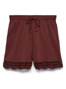Vero Moda Szorty w kolorze bordowym rozmiar: M. Czerwone szorty Vero Moda, bez wzorów, z bawełny, z podwyższonym stanem. Za 82,95 zł.