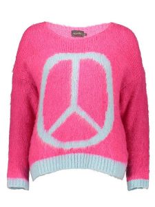 Miss goodlife Sweter w kolorze różowo-błękitnym rozmiar: M. Różowe swetry oversize miss goodlife, m, bez wzorów, z wełny, bez ramiączek. Za 162,49 zł.