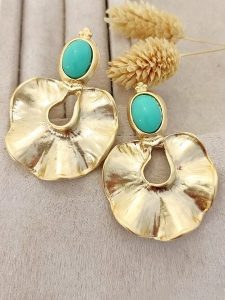 Nakkash Pozłacane kolczyki-wkrętki z turkusem rozmiar: onesize. Żółte kolczyki Nakkash, z turkusem, pozłacane. Za 70,08 zł.