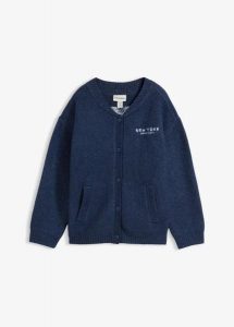 Kardigan oversize. Niebieskie kardigany bonprix, bez wzorów, bez ramiączek. Za 54,99 zł.