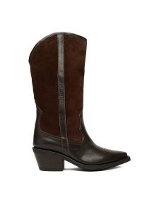 Badura Kowbojki EO-BAYLOR-07101 Brązowy. Brązowe buty zimowe Badura, ze skóry, bez obcasa, na słupku, bez zapięcia. Za 529,99 zł.