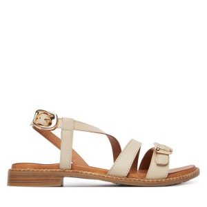 Sandały Tamaris. Białe sandały Tamaris, bez wzorów, bez obcasa, na płaskiej podeszwie, bez zapięcia. Za 289,99 zł.