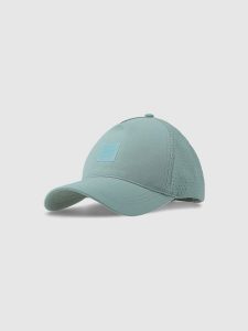 4F Czapka z daszkiem strapback uniseks - turkusowa S/M. Niebieskie czapki 4f, bez wzorów, z syntetyku, klasyczne. W wyprzedaży za 59,99 zł.