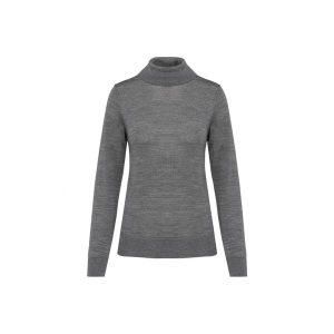 Damski sweter z merynosów z golfem Kariban Premium. Szare golfy KARIBAN, bez wzorów, z wełny. Za 299,00 zł.