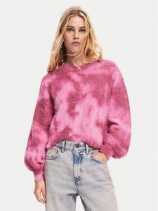Desigual Sweter Victoria 24WWJF17 Różowy Relaxed Fit. Czerwone swetry klasyczne Desigual, xxl, z syntetyku, bez kołnierzyka. Za 399,99 zł.