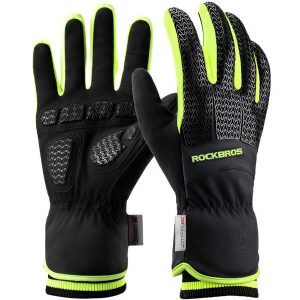 Rękawiczki rowerowe długie dla dorosłych zimowe 3M Thinsulate Rockbros S339. Czarne rękawiczki ROCKBROS, na zimę, bez wzorów. Za 199,00 zł.