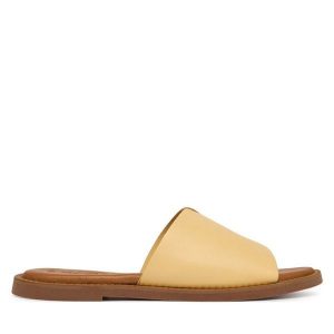 Klapki Tamaris. Żółte klapki Tamaris, bez wzorów, bez obcasa. Za 269,99 zł.