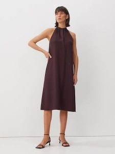 Someday Sukienka w kolorze brązowym rozmiar: 42. Brązowe sukienki someday., bez wzorów, bez kołnierzyka, bez ramiączek, midi. Za 175,26 zł.