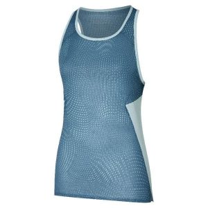 Damski tank top Mizuno. Niebieskie topy Mizuno, bez wzorów, sportowe, bez kołnierzyka, bez ramiączek. Za 119,99 zł.