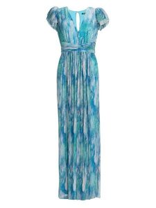 SWING Sukienka w kolorze turkusowym rozmiar: 44. Niebieskie sukienki Swing, bez wzorów, z tkaniny, bez kołnierzyka, bez ramiączek, maxi. Za 364,95 zł.
