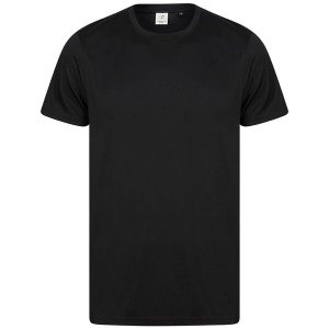 Koszulka Z Poliestru Z Recyklingu Dla Dorosłych Unisex. Czarne bluzki TOMBO, xl, bez wzorów, sportowe, bez kołnierzyka, bez ramiączek. Za 66,99 zł.