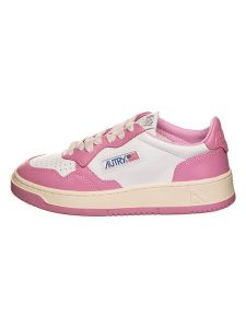 AUTRY Skórzane sneakersy "Medalist" w kolorze biało-różowym rozmiar: 35. Białe trampki AUTRY, bez wzorów, ze skóry, bez zapięcia. Za 480,90 zł.