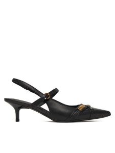 PINKO Czółenka Gloria 18 SD0489 P003 Czarny. Czarne czółenka Pinko, bez wzorów, ze skóry, bez obcasa, bez zapięcia. Za 790,99 zł.
